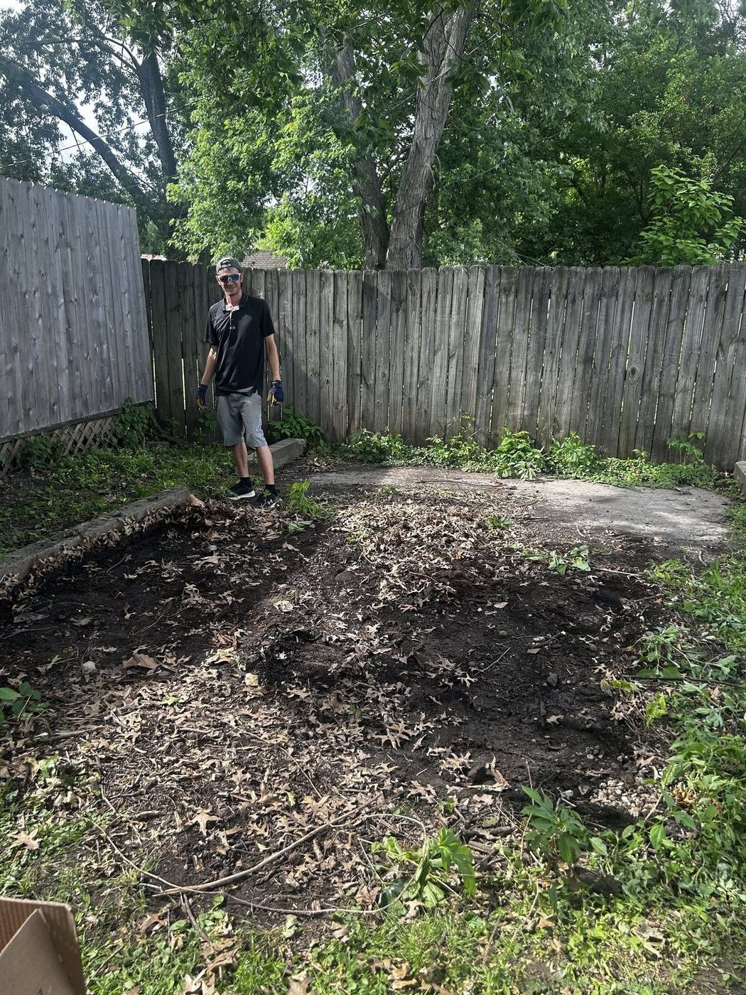 Yard cleanup and debris removal work